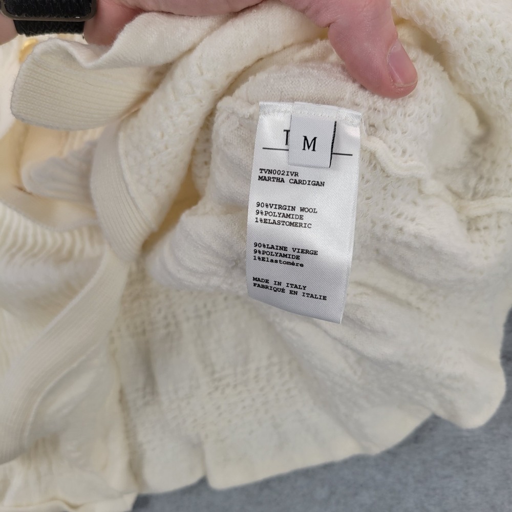TOVE Cream Ribbed Button-Front Cardigan - Picture 6 of 10